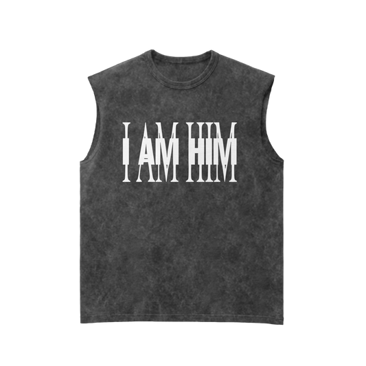 I AM HIM Acid Wash Vest
